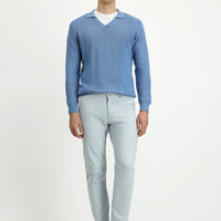 Gümüş 7 Drop Slim Fit Dar Kesim Likralı Kanvas / Chino Pantolon