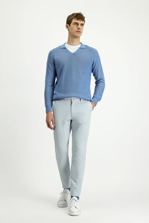 Gümüş Slim Fit Dar Kesim Likralı Kanvas / Chino Pantolon