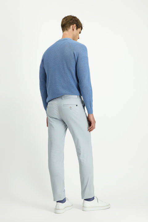 Gümüş Slim Fit Dar Kesim Likralı Kanvas / Chino Pantolon