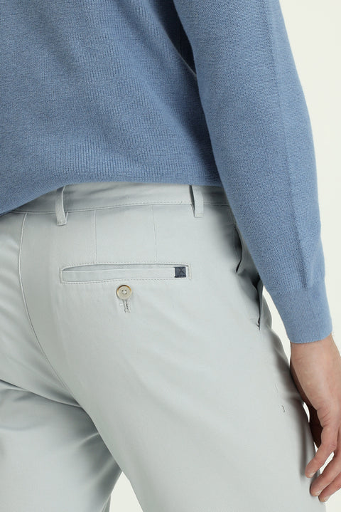Gümüş Regular Fit Standart Kesim Likralı Kanvas / Chino Pantolon