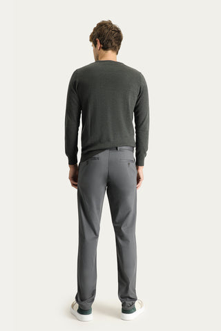  Orta Füme 6 Drop Regular Fit Standart Kesim Likralı Kanvas / Chino Pantolon