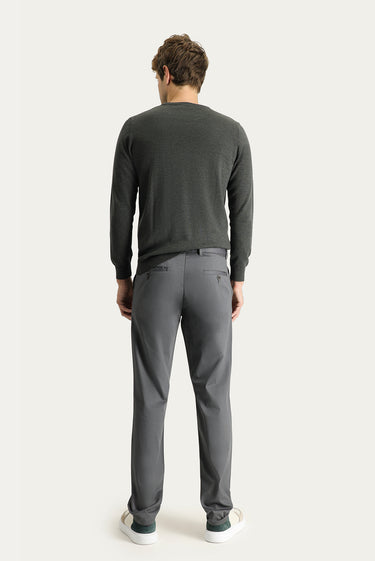 Orta Füme Regular Fit Likralı Kanvas / Chino Pantolon