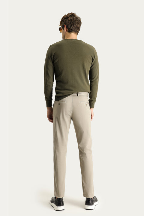 Açık Vizon Regular Fit Standart Kesim Likralı Kanvas / Chino Pantolon