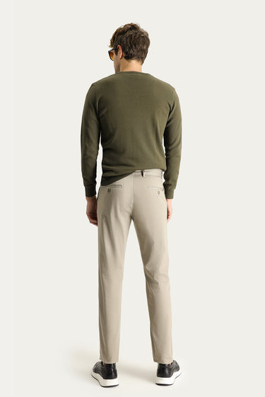 Açık Vizon Regular Fit Likralı Kanvas / Chino Pantolon