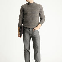 Orta Haki Regular Fit Desenli Likralı Kanvas / Chino Pantolon
