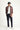 Koyu Lacivert Slim Fit Dar Kesim Beli Lastikli İpli Desenli Likralı Pantolon