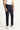 Koyu Lacivert Slim Fit Dar Kesim Beli Lastikli İpli Desenli Likralı Pantolon