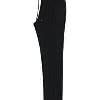 Koyu Lacivert Slim Fit Dar Kesim Beli Lastikli İpli Likralı Örme Kanvas / Chino Pantolon