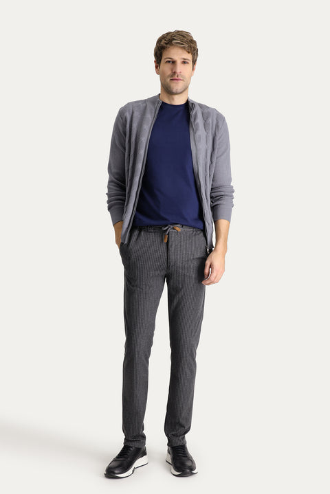 Koyu Füme Regular Fit Standart Kesim Slımfıt Beli Bağcıklı Pantolon