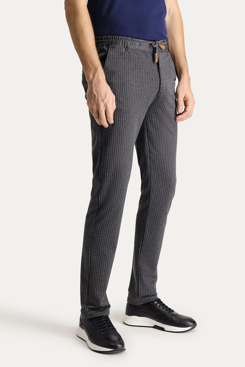 Koyu Füme Regular Fit Standart Kesim Slımfıt Beli Bağcıklı Pantolon
