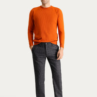 Dark Navy Blue Slim Fit Plaid Lycra Canvas / Chino Pants