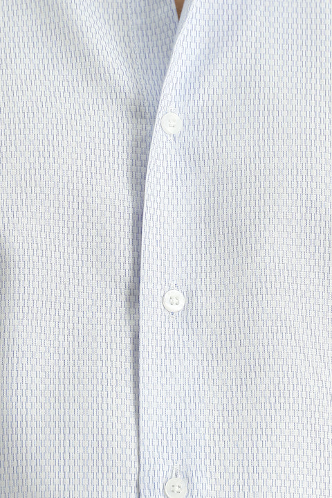 Koyu Mavi  Uzun Kol Klasik Desenli Pamuk Gömlek