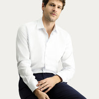 Açık Mavi Uzun Kol Klasik Desenli Pamuk Gömlek