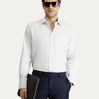 Mavi Uzun Kol Klasik Desenli Pamuk Gömlek