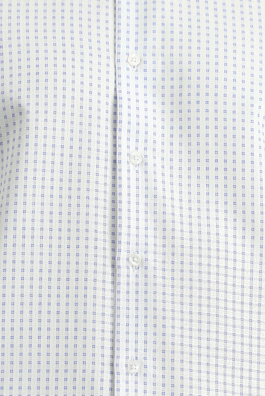 Mavi Uzun Kol Klasik Desenli Pamuk Gömlek