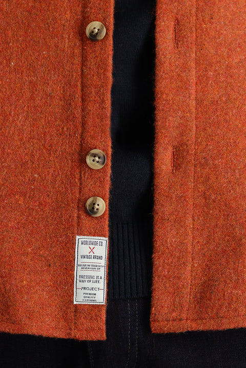 Kiremit Uzun Kol Oversize Oduncu Pamuklu Gömlek