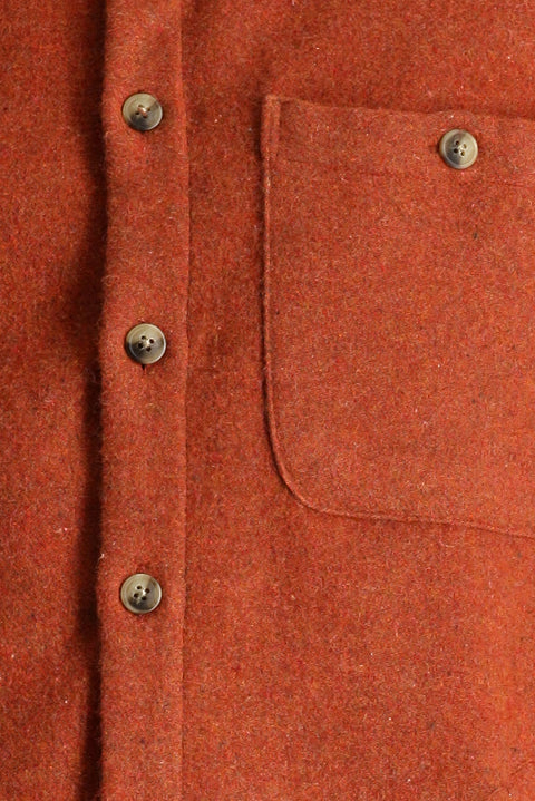 Kiremit Uzun Kol Oversize Oduncu Pamuklu Gömlek