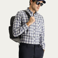 Blue Long Sleeve Regular Fit Plaid Lumberjack Cotton Shirt
