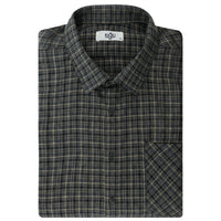 Açık Siyah Büyük Beden Uzun Kol Ekose Pamuklu Kolay Ütülenebilir Cepli Oduncu Gömlek