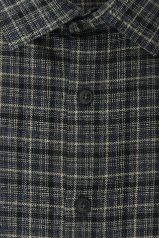  Açık Siyah Büyük Beden Uzun Kol Ekose Pamuklu Kolay Ütülenebilir Cepli Oduncu Gömlek