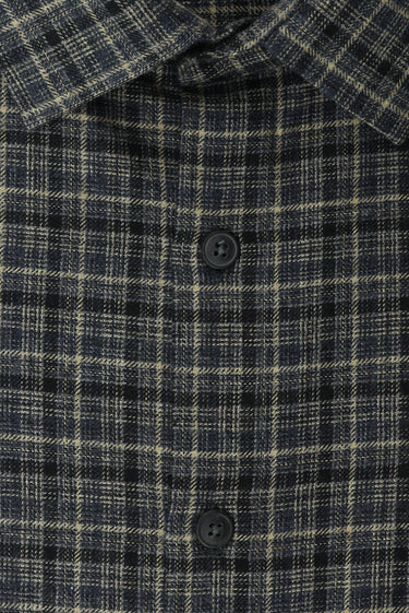  Açık Siyah Büyük Beden Uzun Kol Ekose Pamuklu Kolay Ütülenebilir Cepli Oduncu Gömlek