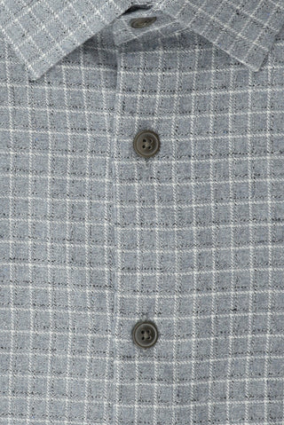  Açık Gri Büyük Beden Uzun Kol Ekose Pamuklu Kolay Ütülenebilir Cepli Oduncu Gömlek