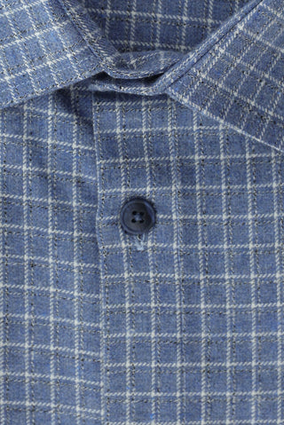  Gök Mavisi Büyük Beden Uzun Kol Ekose Pamuklu Kolay Ütülenebilir Oduncu Gömlek