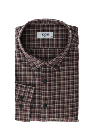  Aç?k Bordo Büyük Beden Uzun Kol Ekose Pamuklu Kolay Ütülenebilir Dü?meli Yaka Oduncu Gömlek-Ki??l?