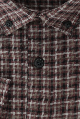  Aç?k Bordo Büyük Beden Uzun Kol Ekose Pamuklu Kolay Ütülenebilir Dü?meli Yaka Oduncu Gömlek-Ki??l?