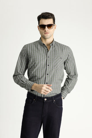  Koyu Yeşil Uzun Kol Regular Fit Oduncu Ekose Pamuklu Kolay Ütülenebilir Gömlek