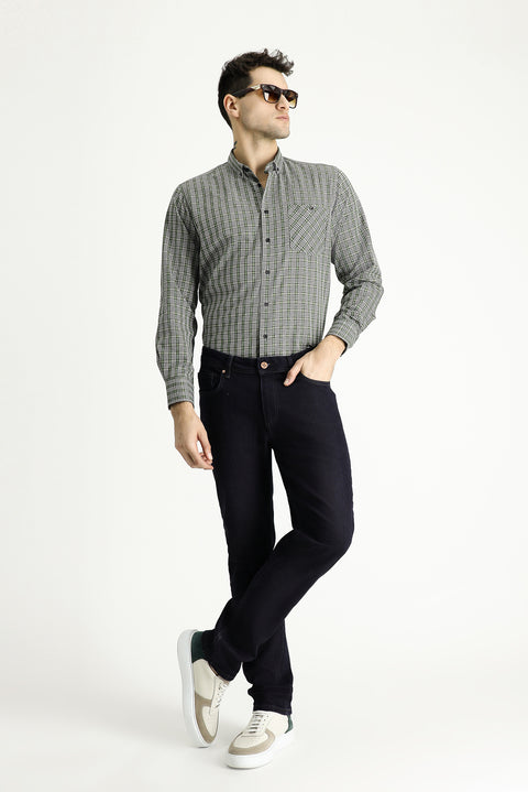 Dark Green Long Sleeve Regular Fit Lumberjack Plaid Cotton Easy-Iron Shirt