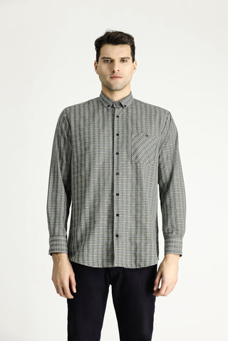  Koyu Yeşil Uzun Kol Regular Fit Oduncu Ekose Pamuklu Kolay Ütülenebilir Gömlek