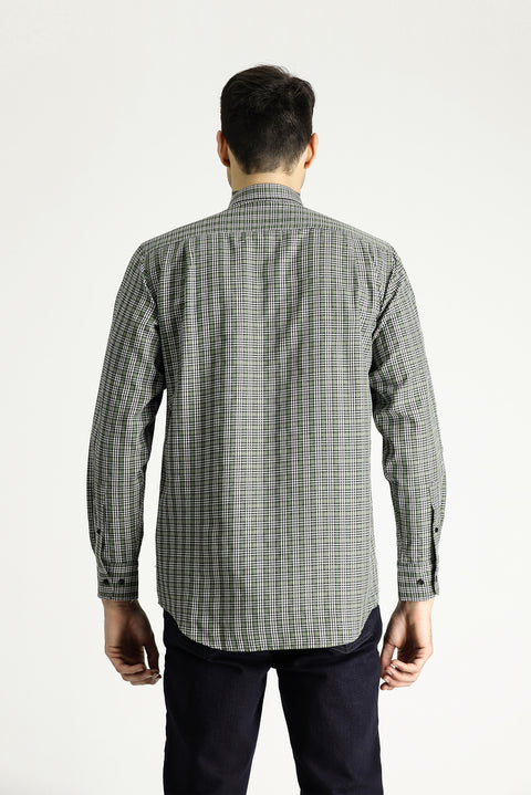Dark Green Long Sleeve Regular Fit Lumberjack Plaid Cotton Easy-Iron Shirt