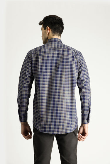 Hardal Uzun Kol Regular Fit Ekose Pamuklu Kolay Ütülenebilir Düğmeli Yaka Gömlek