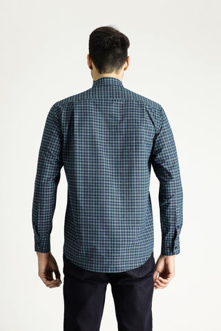  Koyu Yeşil Uzun Kol Regular Fit Düğmeli Yaka Pamuklu Kolay Ütülenebilir Kareli Ekose Gömlek