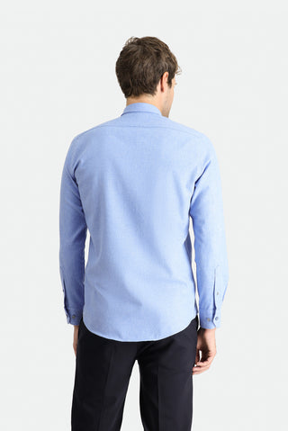  Havacı Mavi Uzun Kol Slim Fit Dar Kesim Oduncu Spor Pamuklu Düğmeli Yaka Gömlek