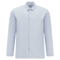 Açık Mavi Uzun Kol Slim Fit Dar Kesim Pamuk Klasik Desenli Gömlek