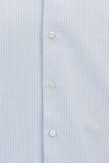  Açık Mavi Uzun Kol Slim Fit Dar Kesim Pamuk Klasik Desenli Gömlek