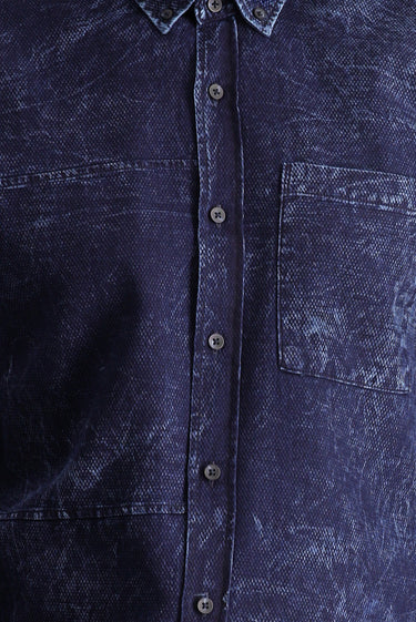 İndigo Uzun Kol Slim Fit Dar Kesim Denim Pamuk Gömlek