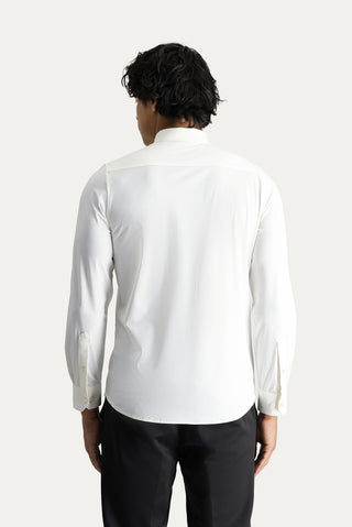  Beyaz Techno-Line Uzun Kol Slim Fit Dar Kesim Gömlek