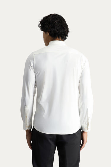  Beyaz Techno-Line Uzun Kol Slim Fit Dar Kesim Gömlek