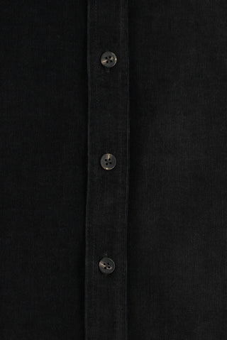 Orta Antrasit Uzun Kol Slim Fit Dar Kesim Kadife Pamuklu Düğmeli Yaka Gömlek