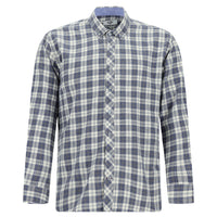 Mavi Uzun Kol Slim Fit Dar Kesim Ekose Oduncu Pamuklu Düğmeli Yaka Cepli Gömlek