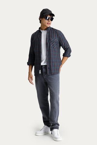  Asker Haki Uzun Kol Slim Fit Dar Kesim Ekose Oduncu Spor Pamuk Düğmeli Yaka Gömlek