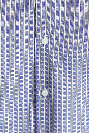 Mavi Uzun Kol Regular Fit Çizgili Pamuklu Kolay Ütülenebilir Gömlek