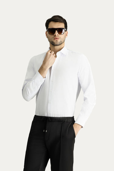 Açık Mavi Uzun Kol Klasik Çizgili Pamuklu Kolay Ütülenebilir Gömlek