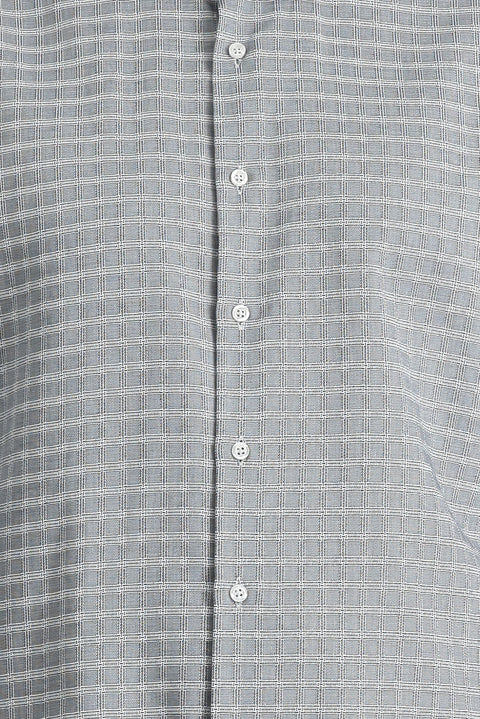 Orta Füme Uzun Kol Regular Fit Ekose Pamuk Gömlek