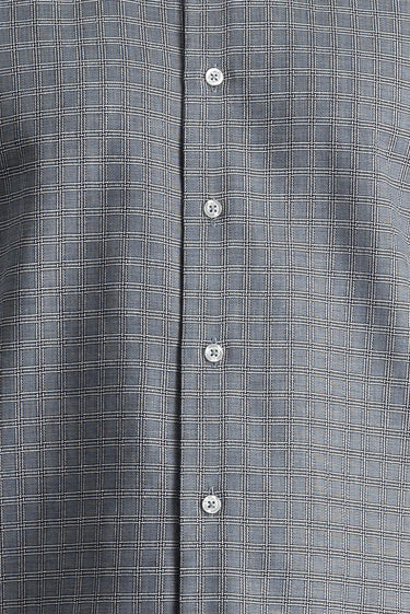 Koyu Lacivert Uzun Kol Regular Fit Ekose Pamuk Gömlek