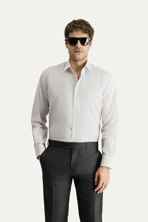 Koyu Bordo Uzun Kol Klasik Desenli Pamuk Gömlek