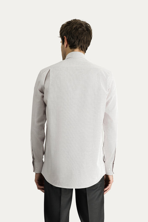 Koyu Bordo Uzun Kol Klasik Desenli Pamuk Gömlek